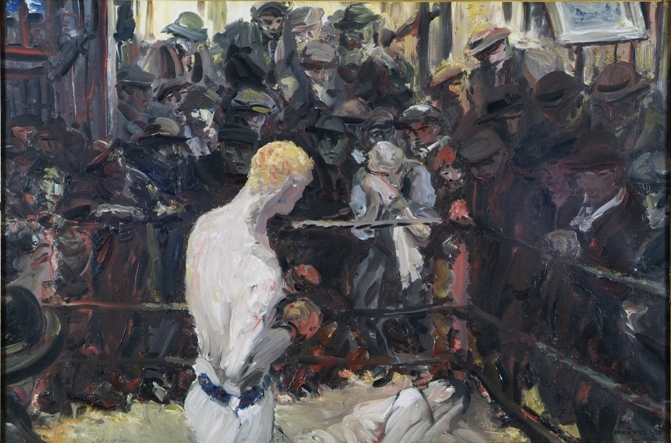 Jack B. Yeats. The Small Ring, 1930. Oil on canvas. 61 x 91.5 cm. Collection Crawford Art Galler, Cork.