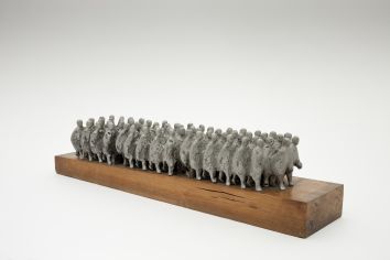 Oisín Kelly, The Marchers, 1969, Cast aluminium, 18 x 78 x 7cm, Collection Irish Museum of Modern Art, Heritage Gift by the Bank of Ireland from the Bank of Ireland collection, 2008