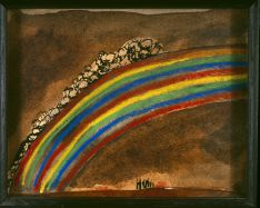 Patrick Hall, Rainbow, 2005, ink, watercolour and pastel, 14 x 17cm, Private Collection  