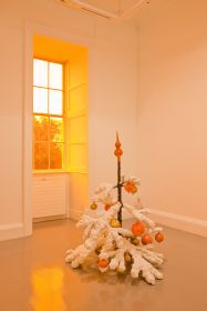 Philippe Parreno, Fraught Times: For Eleven Months of the Year it’s an Artwork and in December it’s Christmas; November 2009, christmas tree in cast aluminium, paint, 120 cm height. Installation view Irish Museum of Modern Art. Photographer: Denis Mortell