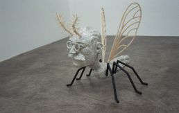 Alan Phelan, Mosquito Man Arthur, 2007, archival paper, EVA glue, balsa wood, cocktail sticks, aluminium, plaster, metal pipe, plastic, 82 x 80 x 80 cms, Courtesy of the artist