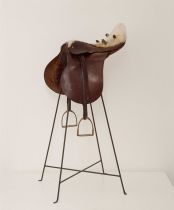 Dorothy Cross, Saddle, 1993, Saddle, cow's udder, metal stand, 118 x 56 x 56 cm, Collection Irish Museum of Modern Art, Purchase, 1991
