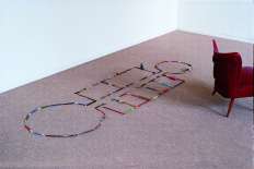 Inhabited for a Survey, 1986, Writing materials, erasers, painting tools, scissors, Dimensions variable, Howard and Donna Stone, promised gift to the Art Institute of Chicago