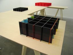 Liam Gillick, Literally Based on H.Z., 2006, ten table units and seven prototypes, dimensions variable. Collection Irish Museum of Modern Art, Purchased 2007 