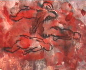 Nalini Malani, Stains, 2002, Animation, video installation, 8.5 minutes looped, sound, Dimensions variable, Collection Irish Museum of Modern Art, Donation, the artist, 2008