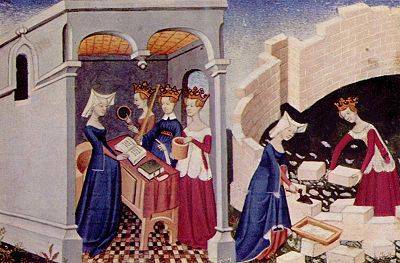 Illustration from a French edition (c. 1411-12) of Christine de Pizan’s The Book of the City of Ladies,1405