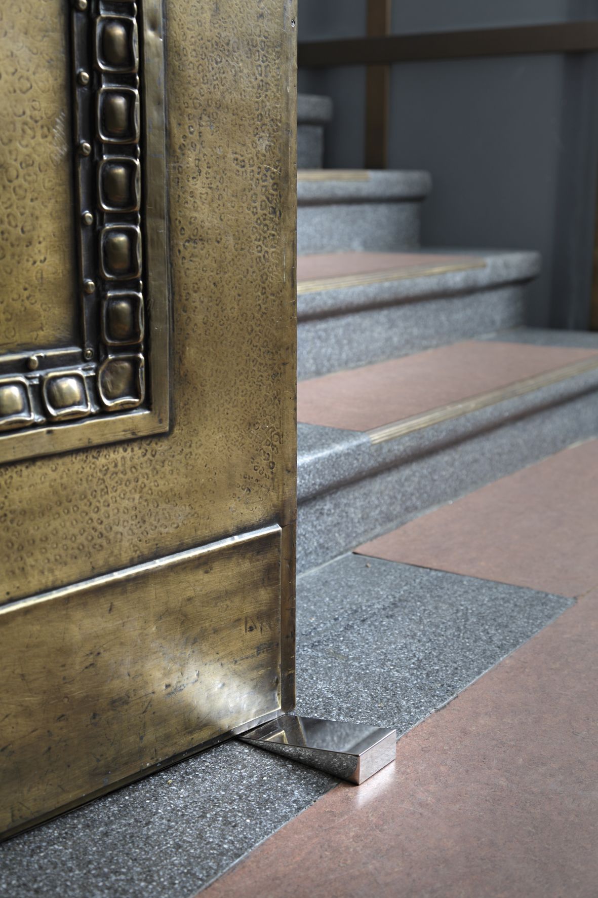 Doorstops for the Daimler Art Collection, 2010. Milled stainless steel. Installation view at Haus Huth, Berlin.