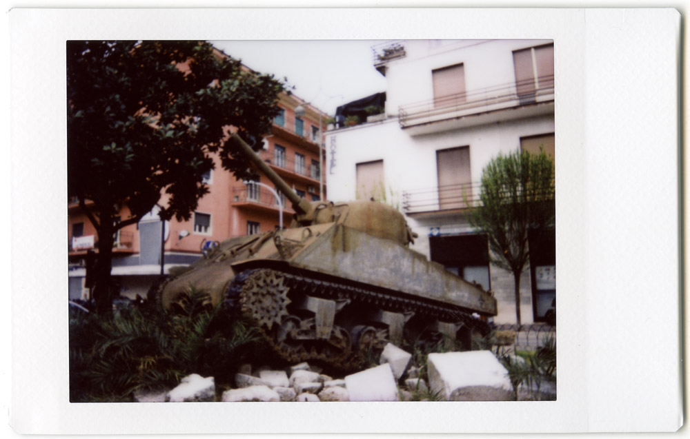 Allied Sherman tank in Cassino centre, 2015