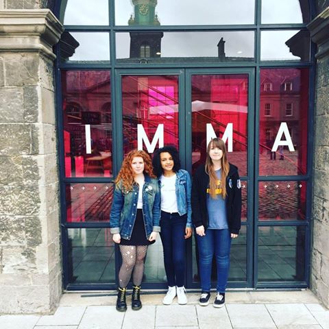Leah Whelan, Sophianne Lubasa and Béibhinn O’Hair, at the Food Power School as part of A Fair Land. IMMA