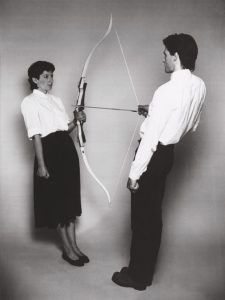 Ulay/Marina Abramović, Rest Energy, Performance for Video, 4 minutes, ROSC' 80, Dublin, 1980 © Ulay/Marina Abramović, Courtesy of the Marina Abramović Archives