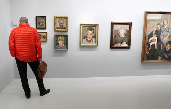 A visitor views works by Lucian Freud in IMMA Collection: Freud Project, The Ethics of Scrutiny, curated by Daphne Wright. Photo: Marc O’Sullivan.