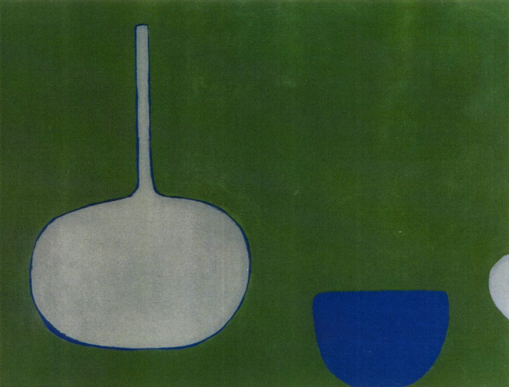 Artwork: Pan and Bowl, Blues on Green