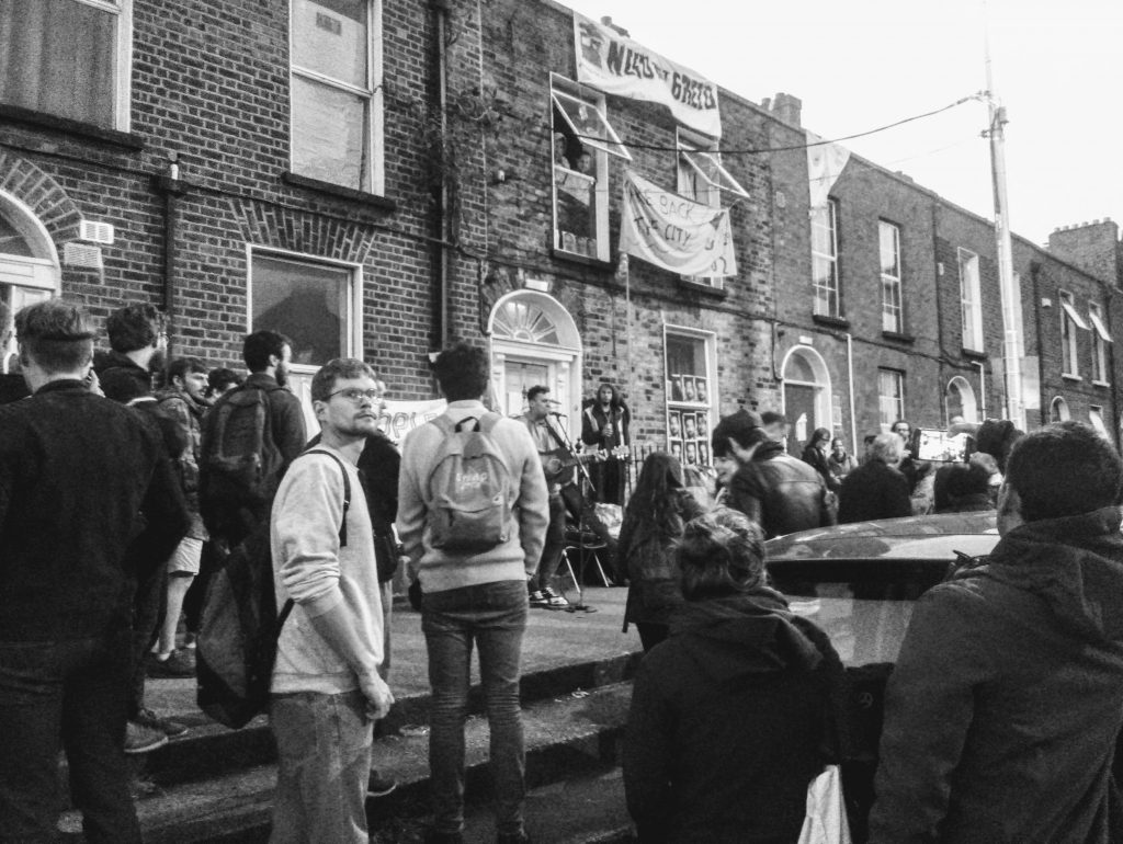 Occupation by 'Take by the City' activists of apartments on Summerhill, North Inner City Dublin, September 2018. Image by Jessica Foley