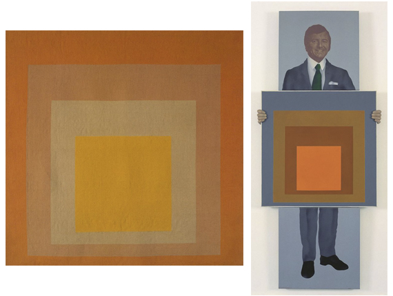 1. Josef Albers, 4 Carrés 4 Couleurs, 1969. 2. Robert Ballagh, Portrait of Gordon Lambert (commissioned by Gordon Lambert), 1972