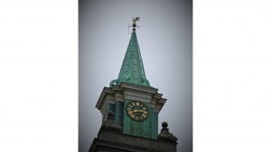 Clock Tower with cockerel weathervane.