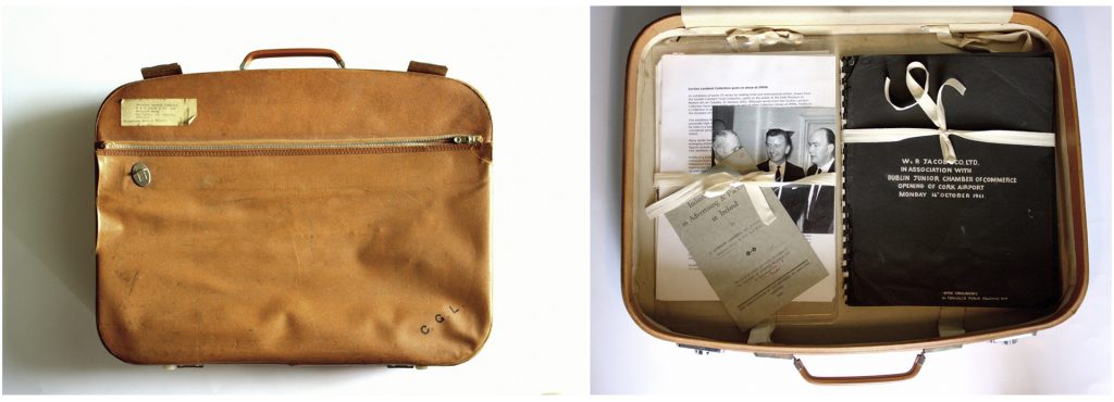 Gordon Lambert’s suitcase containing archive material, Photo: Chris Jones.