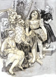 Paula Rego,Impailed, 2008, Conté, conté pencil and ink wash on paper 137 x 102 cm © Paula Rego, Courtesy of The Artist and Marlborough, New York and London Private Collection, London Courtesy of Marlborough Fine Art