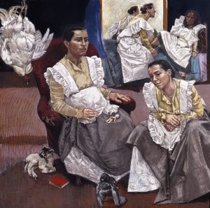 Paula Rego, The Coop, 1997, Pastel on paper mounted on aluminium 150 x 150 cm © Paula Rego, Courtesy of The Artist and Marlborough, New York and London The Devonshire Collection, Chatsworth