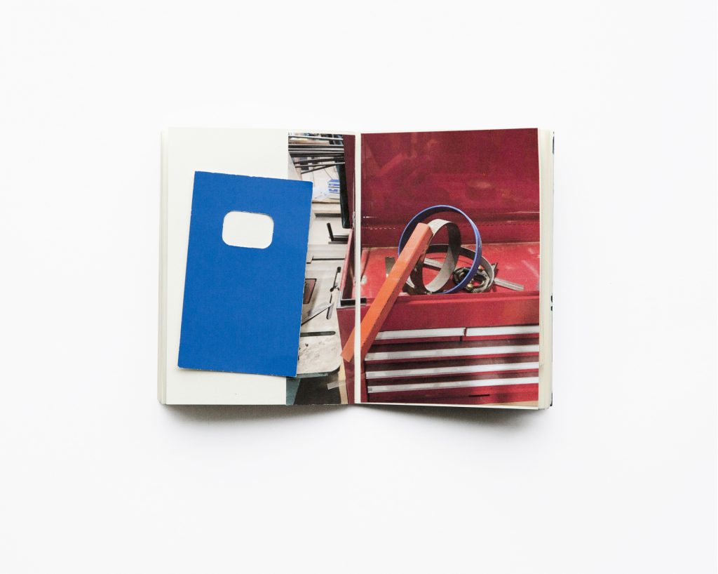 Jan McCullough, Scrapbook for Tricks of the Trade, Biro blue, voltage red, 2020.