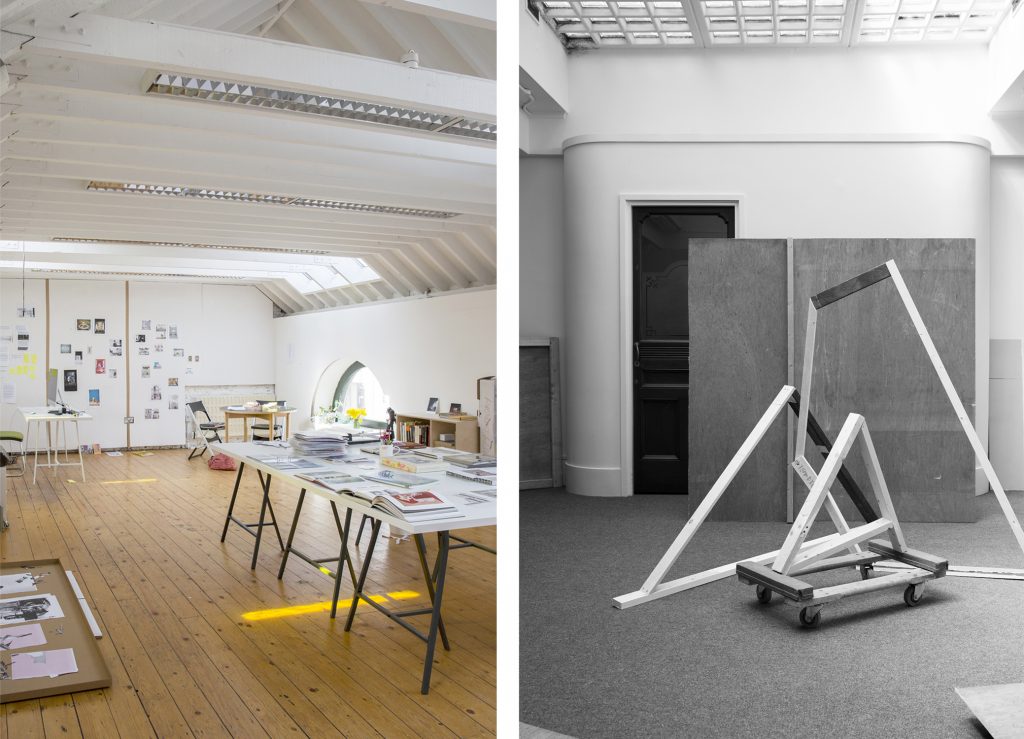 1. Jan McCullough Studio at IMMA, 2020. 2. Jan McCullough, Maquette, 2020, PS2, Belfast.