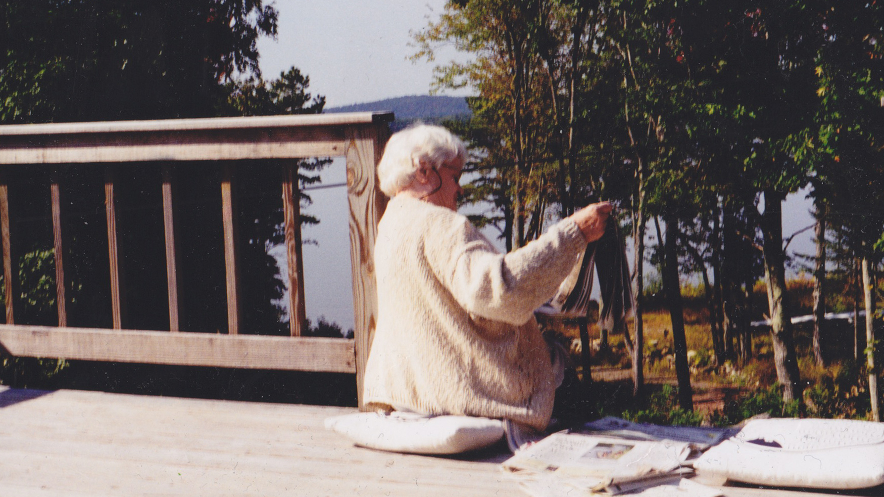 Mum on her deck. SLR photograph by Beth O'Halloran (2004)