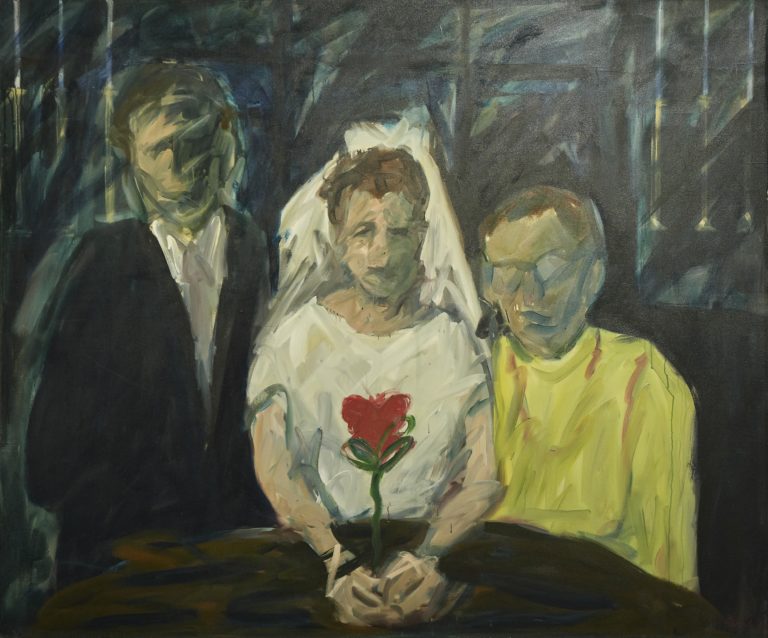 Gallery thumbnail. Patricia Hurl, Act of Union (Once upon a time). 1986. Oil on canvas, 152 x 182cm. Collection IMMA. Donation the artist, Image copyright the artist  