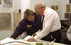 Jean Brady and John Kenny, working on ‘Memory Maps’ led by artist Ailbhe Murphy and Ann Davoran, 1995