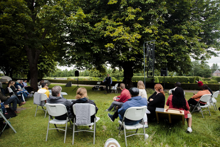 Gallery thumbnail. More than the reverb performance featuring singer John Tunney at IMMA Outdoors 2022. Photo: Cáit Fahey