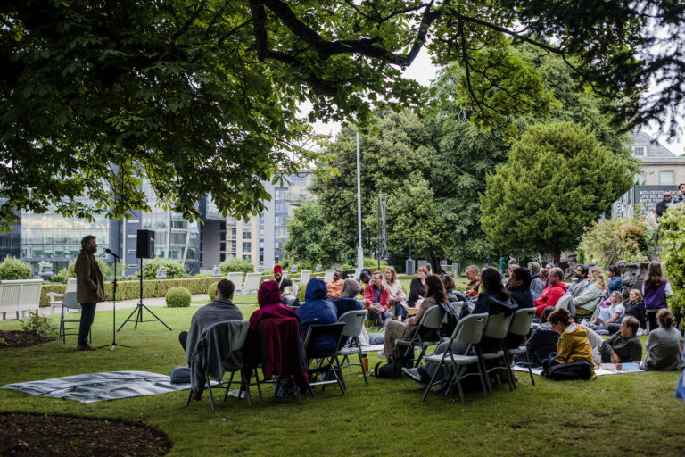 Gallery thumbnail. More than the reverb performance featuring singer Alan Woods at IMMA Outdoors 2022. Photo: Cáit Fahey