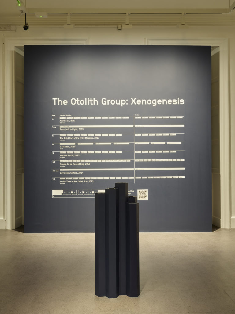 Gallery thumbnail. The Otolith Group: Xenogenesis, installation view, IMMA. 2022. Image courtesy of the artists and IMMA, Dublin. Photo: Ros Kavanagh
