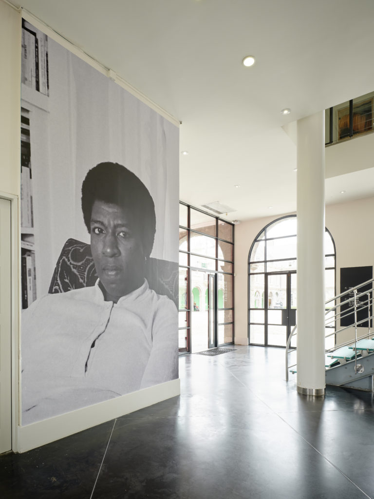 Gallery thumbnail. Photograph of Octavia Butler, 1984, by Patti Perret Courtesy of Van Abbemuseum Eindhoven.  Installation image courtesy of the artists and IMMA, Dublin. Photo: Ros Kavanagh