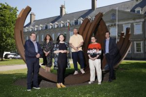 Pictured at the launch of IMMA Horizons: Lifelong Creativity for the Curious are Mike Hanrahan, Singer Songwriter and Global Brain Health Institute Fellow; Sheena Barrett, Head of Reseach & Learning, IMMA; Bairbre-Ann Harkin, Curator of IMMA Horizons; Maser, Visual Artist and mental health advocate; Jackie Golden, IMMA Horizons participant and Dementia Carers Campaign Network member, and Dr Kevin McCarroll BA MD MRCPI, Director of Creative Life, MISA and Consultant Geriatrician & Physician. 