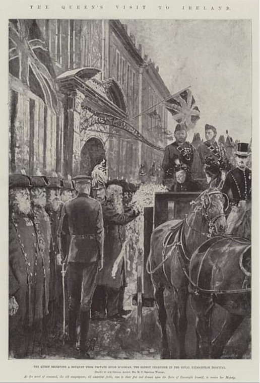 Gallery thumbnail. Queen Vitoria's second visit to the Royal Hospital, London illustrated News, 1901