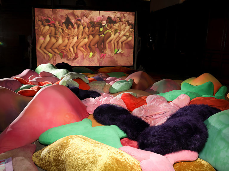 Gallery thumbnail. Installation view, melanie bonajo ‘When the body says Yes’, at IMMA, Dublin, 2024. Photography Mark O’Sullivan. 