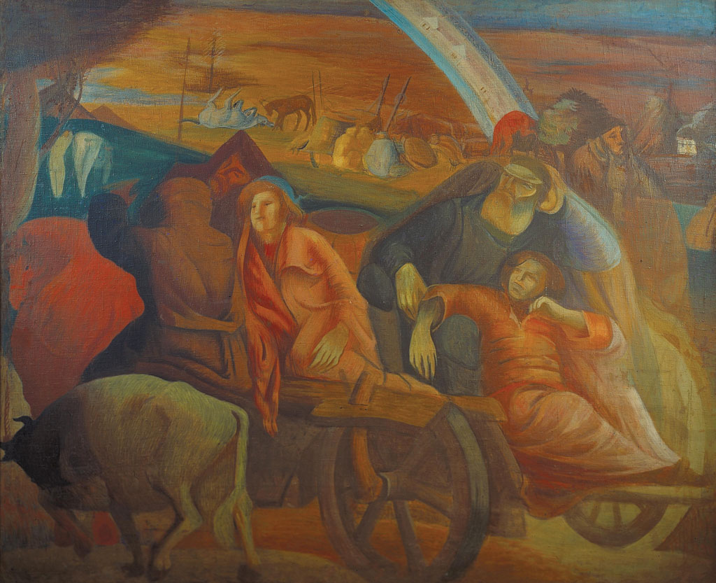 Emanuil Shechtman, Emigrants, 1929, tempera on canvas, NAMU