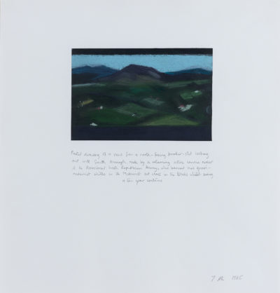 Pastel drawing of a view from a north facing bunker-slit looking out into South Armagh, made by a returning active service member of the Provisional Irish Republician Army, who learned his […]