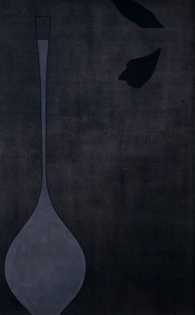 Artwork: Two Falling Black Petals and Vase