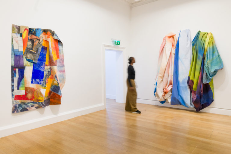 Gallery thumbnail. Installation view Sam Gilliam: Sewing Fields, 13 June 2025 – 25 January 2026. IMMA, the Irish Museum of Modern Art, Dublin Ireland. Courtesy Sam Gilliam Foundation. Photo Louis Haugh. 