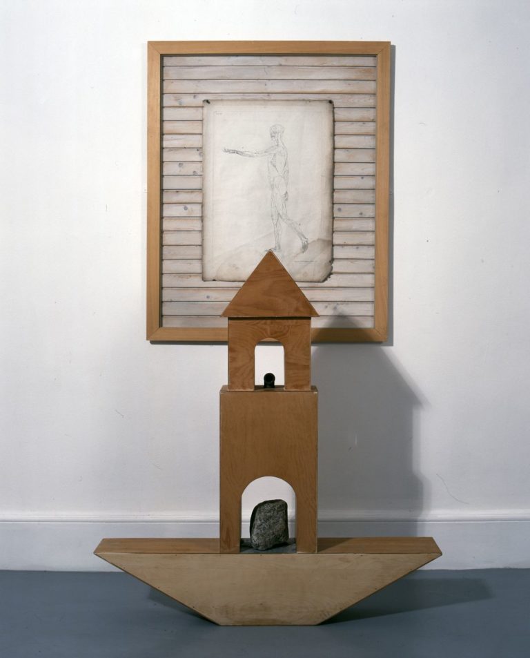 Gallery thumbnail. Dorothy Cross, Allies, 1985, 19th century print and wooden floor-piece, Unframed, Collection Irish Museum of Modern Art, Donation, Maire and Maurice Foley, 2000