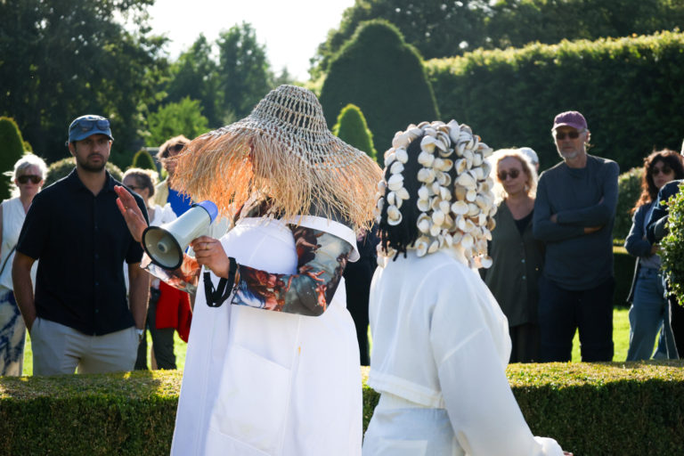 Gallery thumbnail. RESET Performance (2026) by Alberta Whittle, performed by Mele Broomes, IMMA. Photo by Pati Guimarães