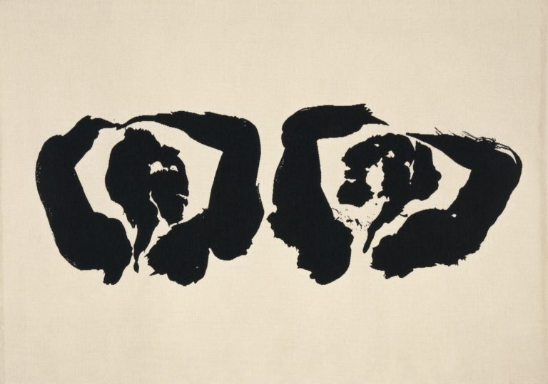 Gallery thumbnail. Louis le Brocquy, The Táin. Pillow talk, 1969, Aubusson Tapestry, Atelier René Duché, 1999, Unframed: 129 height, 184 width cm. IMMA Collection, Heritage Gift by Brian Timmons, 2001. 